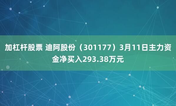 加杠杆股票 迪阿股份（301177）3月11日主力资金净买入293.38万元
